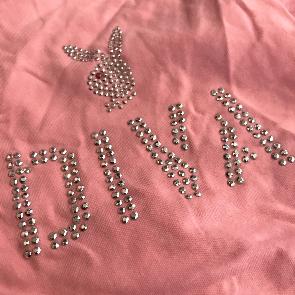 Pink Playboy shirt dog pet silver bunny diva pet clothes animal tee top cotton